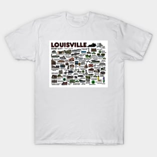 Louisville Kentucky Map Art T-Shirt